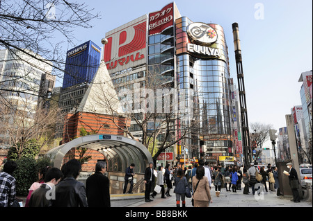 Shopping street and Ginza underground train station in the Ginza district, Tokyo, Japan, Asia Stock Photo