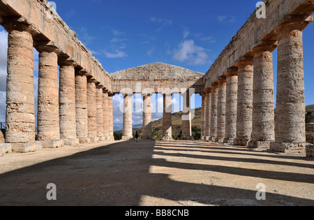 Greek temple in Segesta, Sicily, Italy Stock Photo