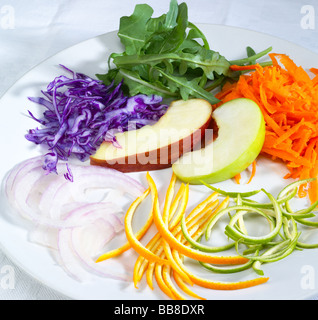 fresh salad ingredient prepared cutted on a plate Stock Photo