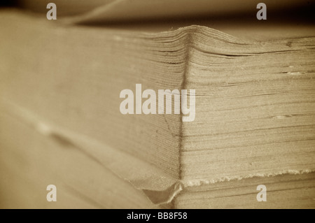 Corner of dog eared old paperback book Stock Photo