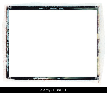 Polaroid transfer photo border isolated on white with room for copy and photos Stock Photo
