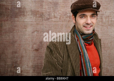 Portrait of happy and confident man in autumn Stock Photo