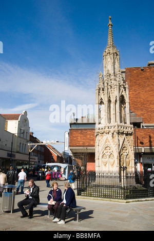 The Eleanor Cross, Waltham Cross, Hertfordshire, England, United Kingdom Stock Photo