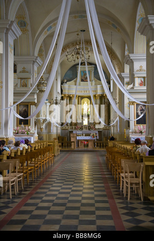 Vilanu Sv Mikela ercengela Romas katolu baznica, Vilani Roman Catholic Church, interior, Vilani, Latgalia, Latvia, Baltic region Stock Photo