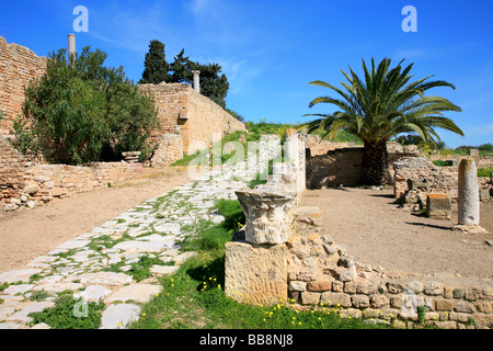 Ruins of an ancient Roman villa in Carthage, Tunisia Stock Photo