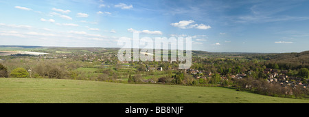 View over the River Thames and Thames Valley above Goring and Streatley in Oxfordshire Uk Stock Photo