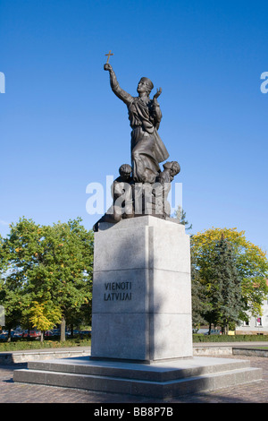 Latgale liberation monument United for Latvia, Rezekne, Latvia Stock Photo