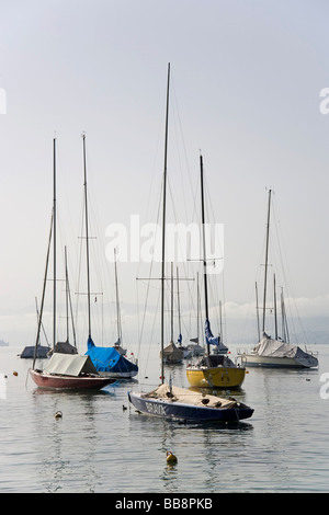 Sailing boats on Lake Zurich, Zurich, Switzerland, Europe Stock Photo