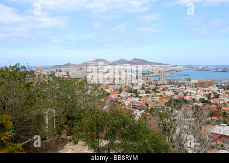 A fine view over the city of Las Palmas. Las Palmas, Gran Canaria, Canary Islands, Spain, Europe.