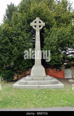 War memorial for both world wars at St Peter s Church in Old Woking Surrey England The church is a Grade 1 Listed Building Stock Photo