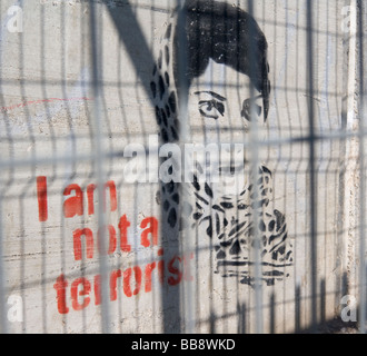 A graffiti on the separation wall, Palestine Stock Photo