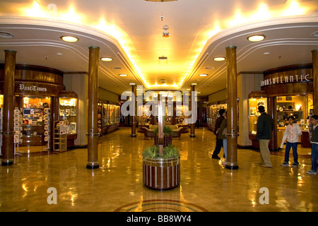 Shopping on the Queen Mary museum and hotel ship at Long Beach Califorina USA Stock Photo