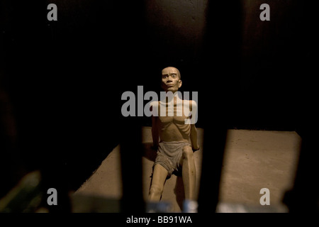 Cell at Hoa Lo Prison or 'Hanoi Hilton' where US prisoners of war were held in Hanoi during the Vietnam war Stock Photo