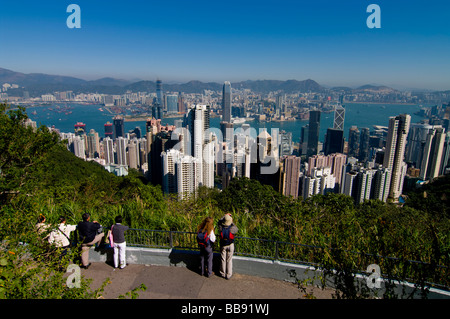 asia china hong kong harbour skyline 2008 Stock Photo