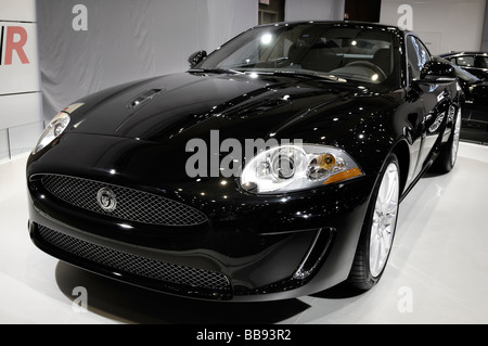 Black 2009 Jaguar XKR grand tourer Stock Photo