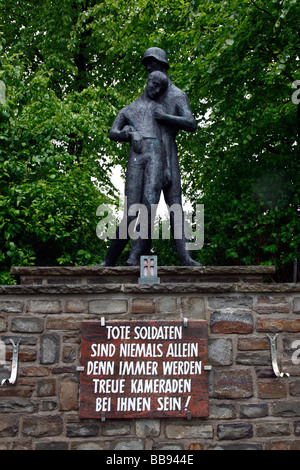 The Windhund memorial to soliders of the 116th Panzer Division near Vosserach cemetery in the Eiffel region of Germany Stock Photo