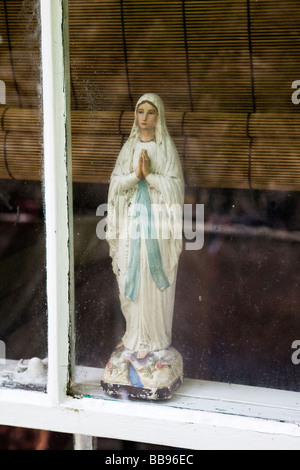 Virgin Mary in Window Stock Photo