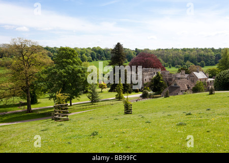 Lasborough Park, built in 1794 by James Wyatt for Edmund Estcourt, in the Cotswold Lasborough valley, Gloucestershire Stock Photo