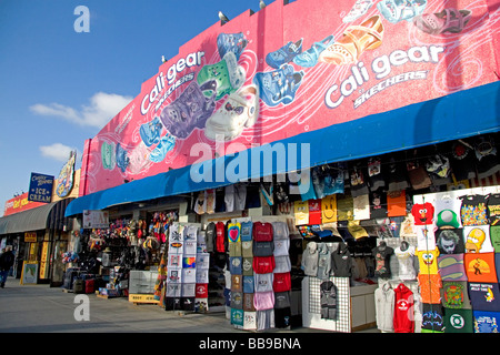 People and boardwalk retail space at Venice Beach Los Angeles California  Stock Photo