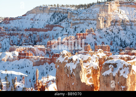 Bryce Canyon National Park in Winter Snow, Garfield County and Kane County, Utah, United States Stock Photo