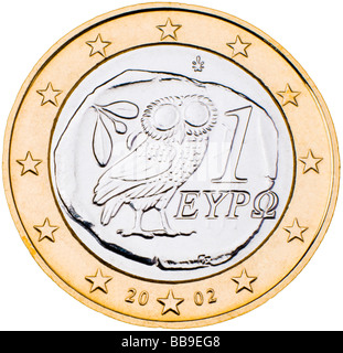 Greek 1 Euro Coin reverse Stock Photo