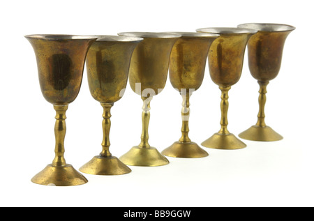 Small metal goblets Stock Photo