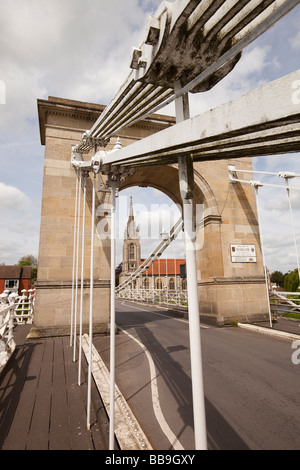 England Buckinghamshire Marlow 1829 suspension bridge over River Thames designed by William Tierney Clark Stock Photo