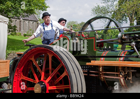 The Pride of Freystrop Vintage Steam Engine. Red wheels. Horizontal 95740 Morgan Stock Photo