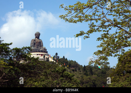The Big Buddha statue is seen on Lantau Island, Hong Kong Stock Photo