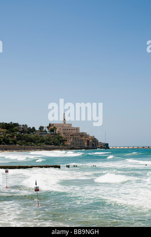 Israel Old Jaffa as seen from north from the Tel Aviv Beach Stock Photo