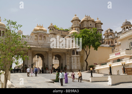 India Rajasthan Udaipur city palace complex Stock Photo