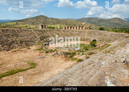 Stadium in Aphrodisias ancient city is one of the largests in the world with 30,000 capacity Turkey Stock Photo