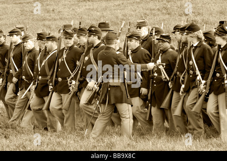 American Civil War - Union Troops - sepia tones Stock Photo