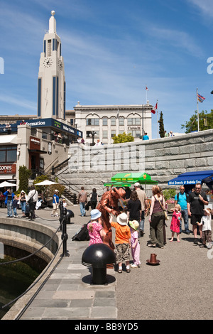 Children and mime at the Inner Harbour Victoria Day in Victoria BC Canada Stock Photo