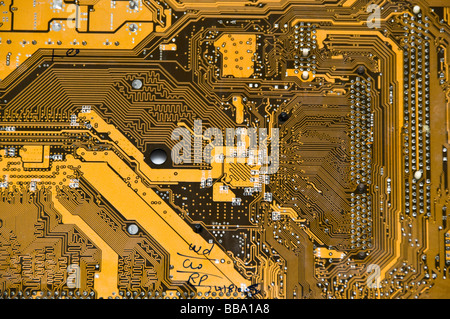 Detail of computer printed circuit board Stock Photo