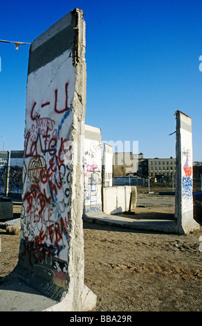 Segments of the Berlin Wall at Potsdamer Platz square, after the fall of the Berlin Wall, Berlin, Germany, Europe Stock Photo