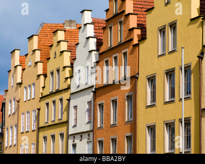 Crow stepped gable on house Stock Photo