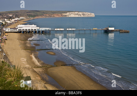 Sandown beach and pier Isle of Wight Stock Photo