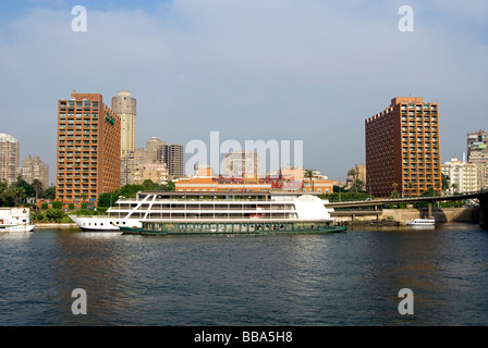 Corniche El Nil Marriott Hotel Cairo Egypt North Africa Africa Stock Photo