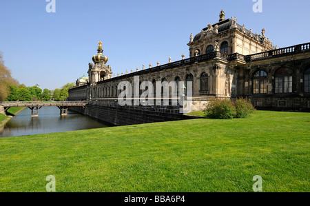 Zwinger Palace, Zwingermoat, Crown Gate, Dresden, Free State of Saxony, Germany, Europe Stock Photo