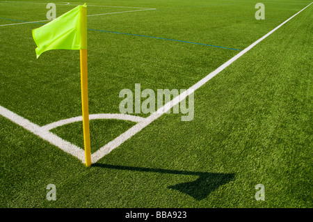 Corner flag in a football stadium Stock Photo