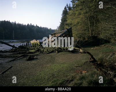 6x4.5cm France Brittany Kerleven ship wreck lie on the sea bed Stock Photo