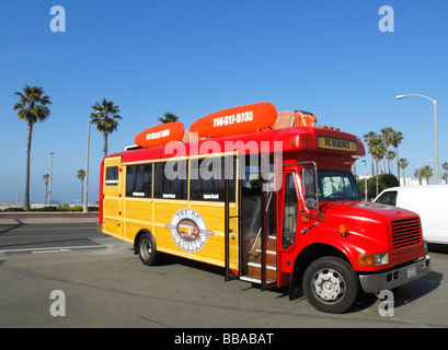 Huntington Beach Sightseeing Bus connecting the beach towns in Orange County, CA Stock Photo