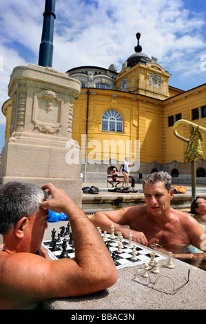 Chess players at The Szechenyi Baths in Budapest Hungary Stock Photo