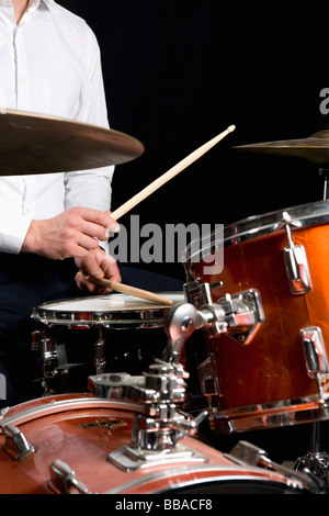 Detail of a man playing drums Stock Photo