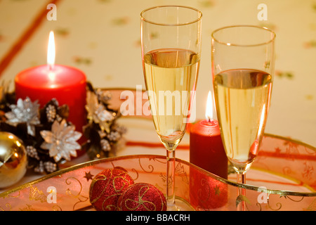 Adornos de Navidad Champán y Velas Christmas Ornaments Candles and Champagne