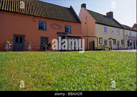 Upmarket Shops in the centre of the North Norfolk Village of Burnham Market sometimes known as Chelsea by the Sea Stock Photo