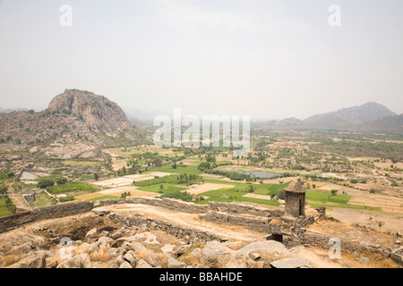 The walls and defences of the historic fort of Gingee in Tamil Nadu ...