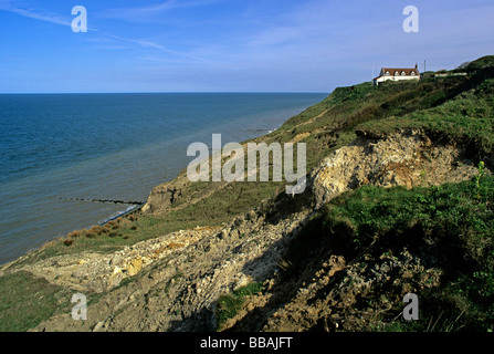 Clifftop house overlooking the North Sea at Trimingham Norfolk Stock Photo