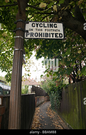 cycling prohibited bristol sign Stock Photo